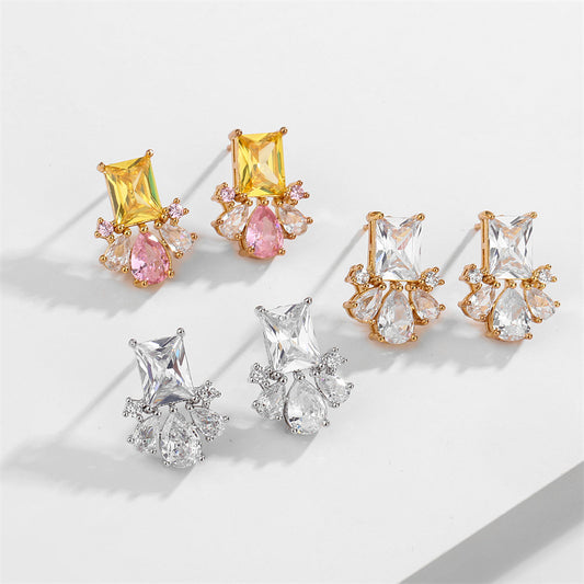 Zircon Earrings All-match High Quality European And American Earrings