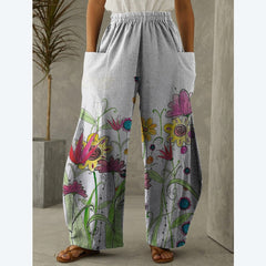 Printed 3D Irregular Wide-leg Pants Casual Wide-leg Trousers