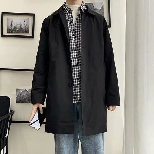 Trench Coat Men's Medium Length Spring And Autumn Leisure