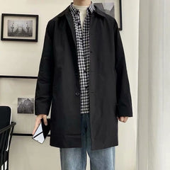 Trench Coat Men's Medium Length Spring And Autumn Leisure