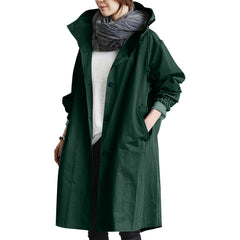 Trench Coat For Women, Medium Length, Petite, Elegant Waisted Long-sleeved Coat