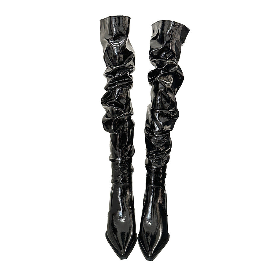 Autumn Stiletto Heel Pile Style Heel Over The Knee Boots