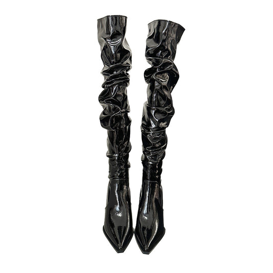 Autumn Stiletto Heel Pile Style Heel Over The Knee Boots