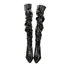 Autumn Stiletto Heel Pile Style Heel Over The Knee Boots