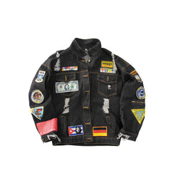 Ripped Denim Jacket Trendy Handsome Jacket