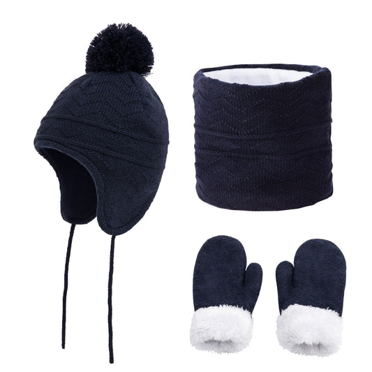 Fashionable Temperament Warm Children's Hat Scarf Gloves