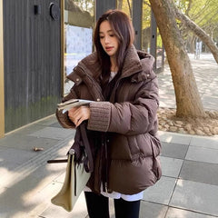 Loose And Warm Cotton Padded Puffer Jacket Thickened Coat