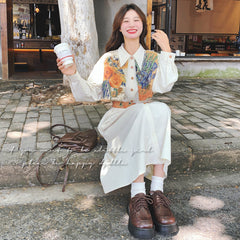 Printed Shirt Dress Women's Spring And Autumn