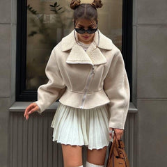 Women's Long Sleeve Solid Color Coat