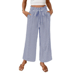 Women's Striped Elegant Straight-leg Pants