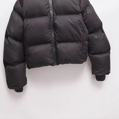 Simple Hooded Long Sleeve Zipper Pocket Protective Jacket Coat For Women