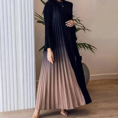 Women's Trench Coat Autumn Fashion Printed Gradient Color Bell Sleeve