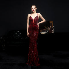 New Sequined Mermaid Evening Dress