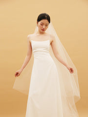 Travel Photo Light Wedding Dress With White Strap
