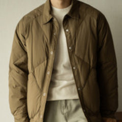 Shirt Collar Down Jacket Men's  Winter Rhombus Tooling