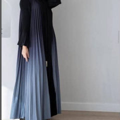 Women's Trench Coat Autumn Fashion Printed Gradient Color Bell Sleeve