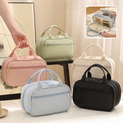 Portable Cosmetic Bag With Handle Large Capacity Waterproof Make-up Toiletries Handbag
