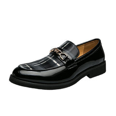 Men's Pointed Toe Leather Business Shallow Mouth Casual Shoes