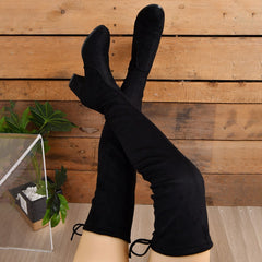 The Knee Plus Size Women's Slimming Elastic Heel Ankle Boots