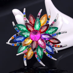 Fashion Vintage Collar Flower Crystal Brooch