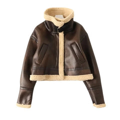 Warm Faux Leather Motorcycle Jacket