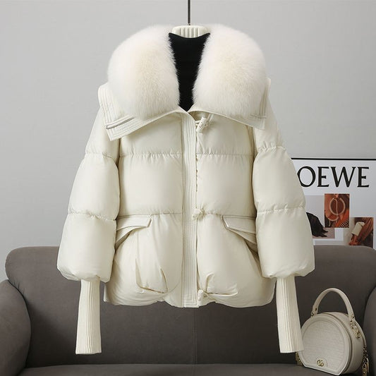 Korean Style Loose Lapels Sense Puffer Jacket Coat