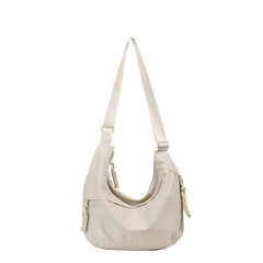 Washed Wrinkled Nylon Shoulder Travel Messenger Bag