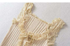 Design Lace Knitted Cardigan Camisole Women's Top
