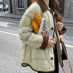 Diamond Lattice Winter Puffer Coat