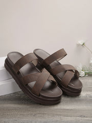 Platform Slippers Women's Cross Sandals