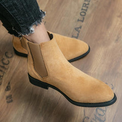 Rubber Pigskin Boots Casual Men's Boots High-top