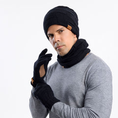 Hat Scarf Gloves Three-piece Suit Snow Day Knitted Earflaps Cap