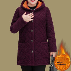 Mid-length Corduroy Cotton-padded Coat Middle-aged And Elderly