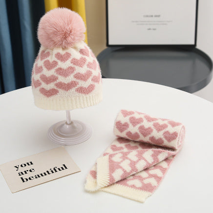 Blended Wool Hat Scarf Gloves