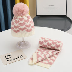 Blended Wool Hat Scarf Gloves