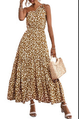 Bohemian Floral Dress Beach Vacation Big Swing Long Dress