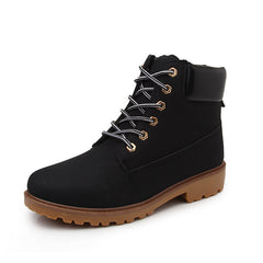 Pink With Velvet Lining Warm Flat Bottom High-top Men's Shoes Couple Boots