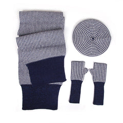 Female Plaid Painter Warm Hat Scarf Gloves Three-piece Suit