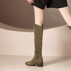 Knee-high Boots Chunky Heel  Autumn And Winter