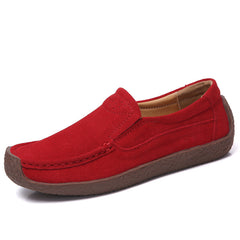 Fashion Round Toe Loafers Casual Versatile Solid Color Flats Slip-on Cozy Shoes
