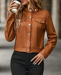 Suede Women's Short Jacket Autumn And Winter Women's Suit Trendy Coat Women