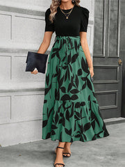 Women's Spring And Summer Wear Popular Floral Print Round Neck Exotic Vacation Style Elegant Dress
