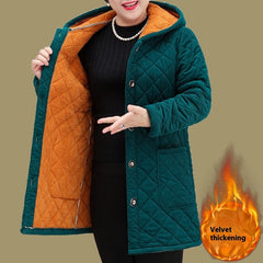 Mid-length Corduroy Cotton-padded Coat Middle-aged And Elderly