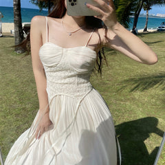 Vintage Temperament French Elegant Lace Sling Dress