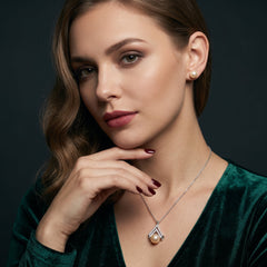 Real pearl silver drop necklace and earrings set