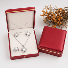 Real pearl silver pinwheel flower jewelry set