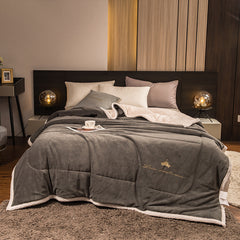 Woolen Raschel Blanket Soft Thickened Thick Warm Elegant Two-tiered Fleece Luxury For Cover Sofa Bed Bedspread Winter