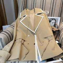 Large Lapel Short Windbreaker Coat