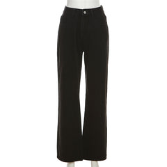 Women's High Waist Straight Wide Leg Printed Slim Jeans