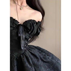 Women's French Black Mini Dress And High-end Dress